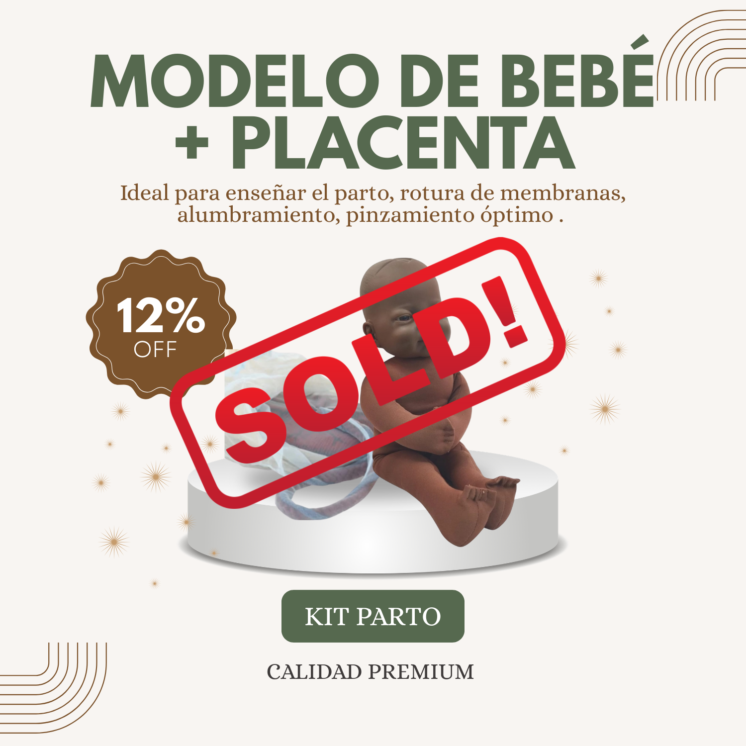 bebé y placenta (bebé marron oscuro)